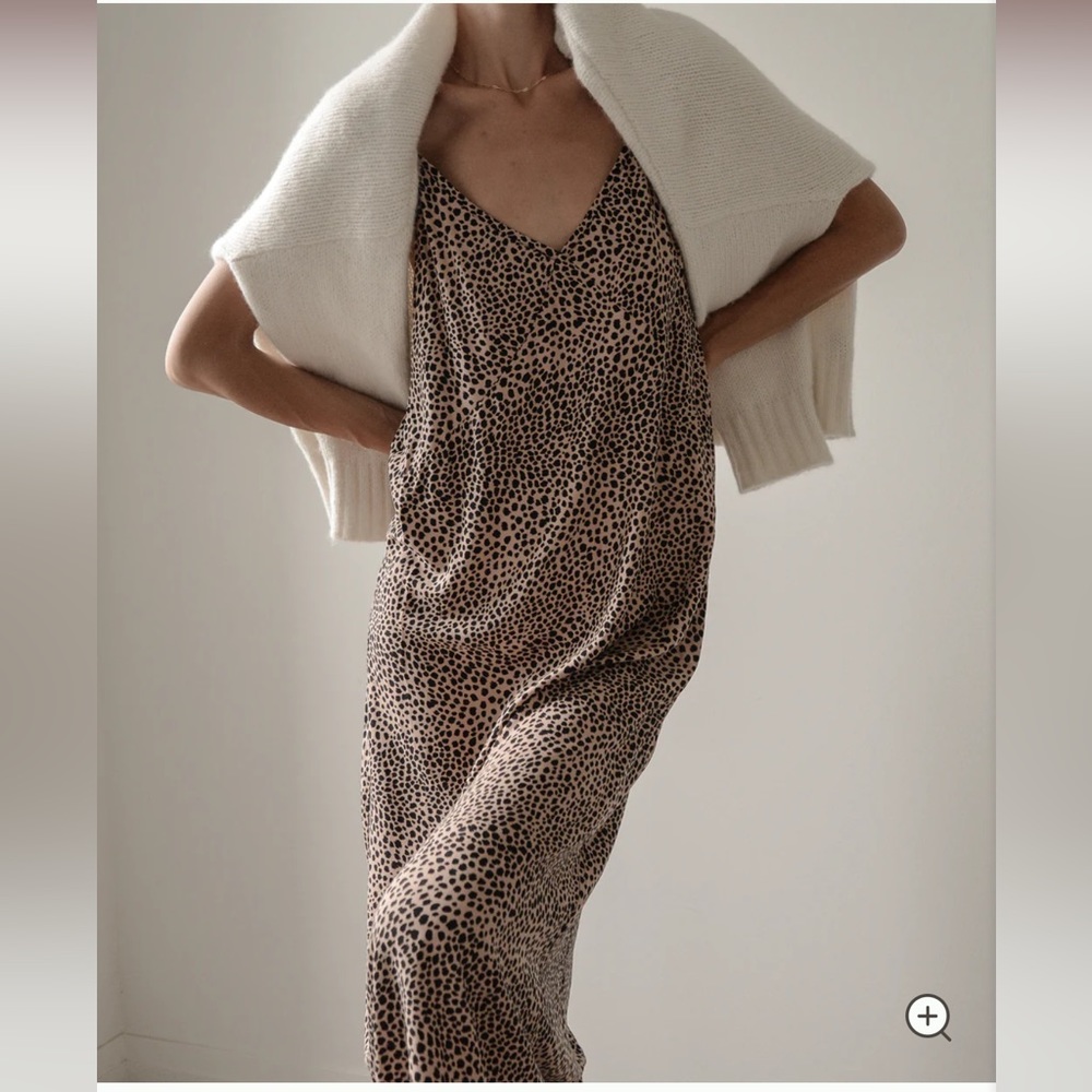 Jenni Kayne Cheetah slip dress XS NWT clay cheetah maxi